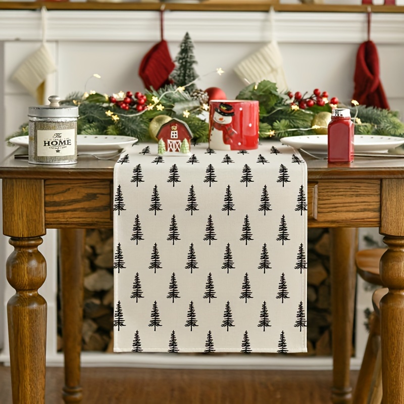 Linen Table Runner - بسيطة شجرة عيد الميلاد الجدول عداء