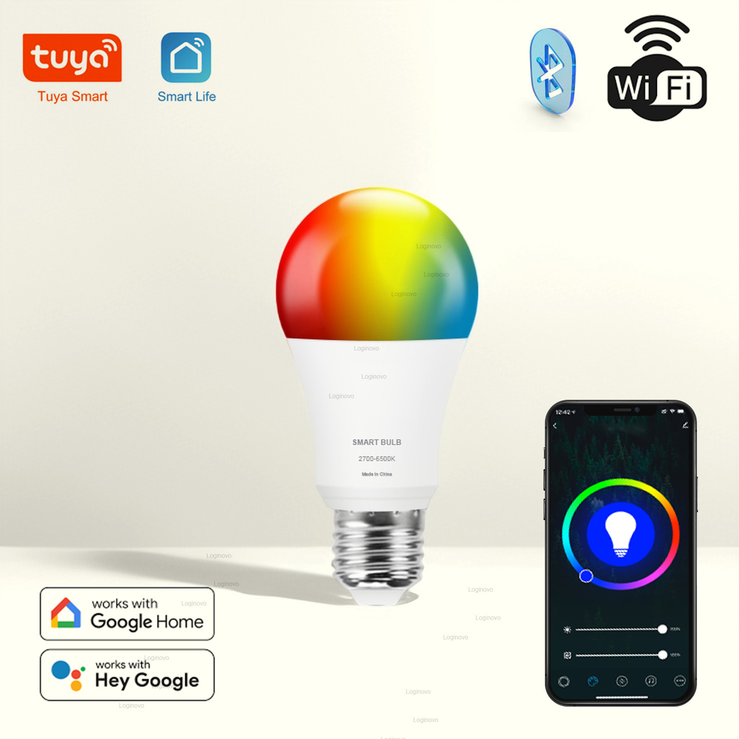 Home Decor Free App - Tuya LED لمبة مصباح بلوتوث/واي فاي