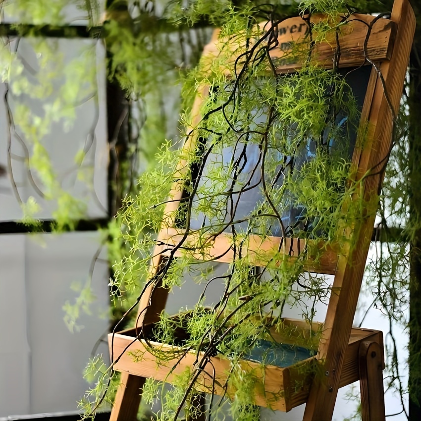 Rattan Plant Basket - 1 قطعة، نباتات صناعية بطول 140