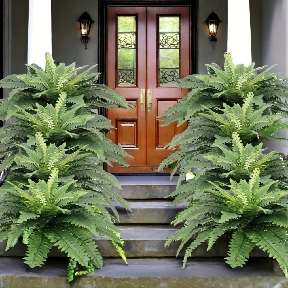Rattan Plant Basket - نباتات اصطناعية بلاستيكية خضراء، أغصان اللبلاب