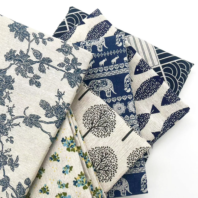 قماش قطني كتان أزرق بنقوش زهور - مراجعة Linen Table Runner وسعره