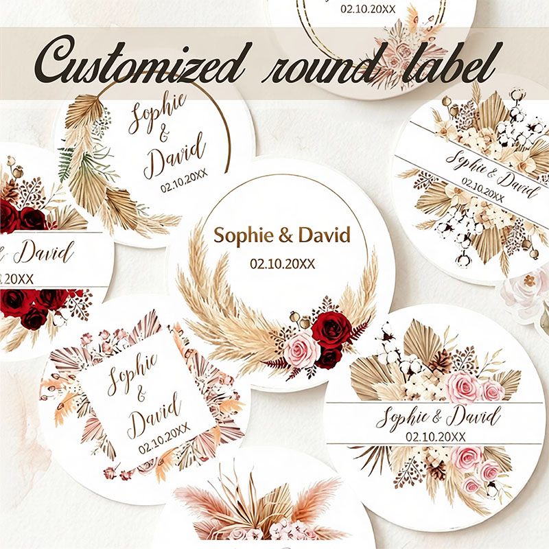 ملصقات زفاف مخصصة بتصميم بوهو  - مراجعة Pampas Grass Decor وسعره