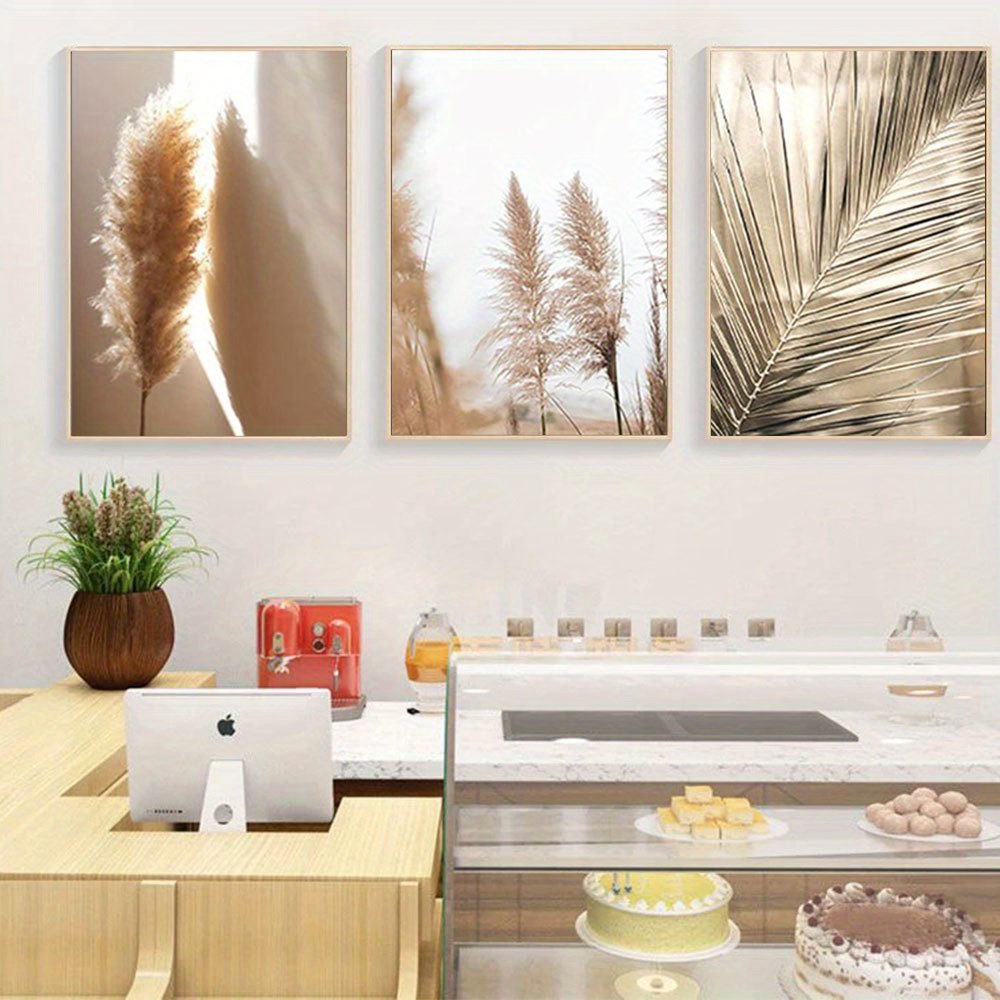 مجموعة من 3 قطع مسطحة ثنائية ا - مراجعة Pampas Grass Decor وسعره