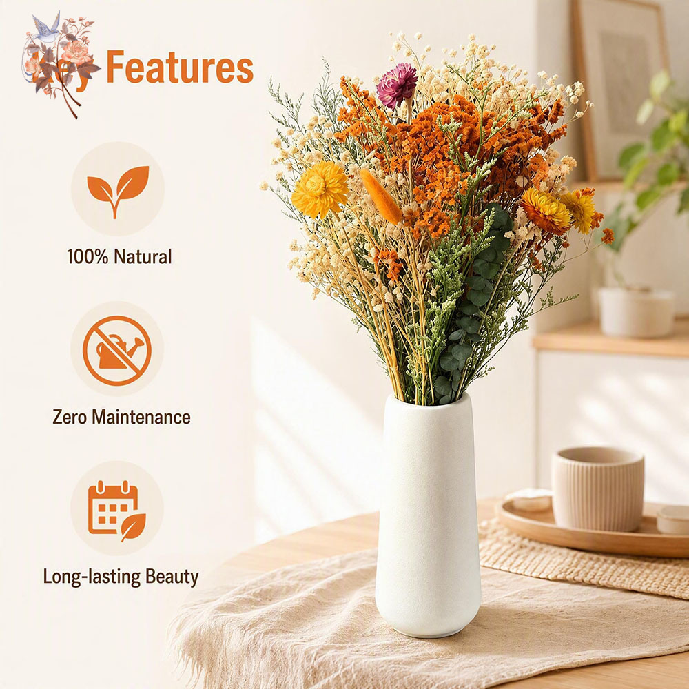 باقة زهور مجففة للخريف، عشب ال - مراجعة Pampas Grass Decor وسعره